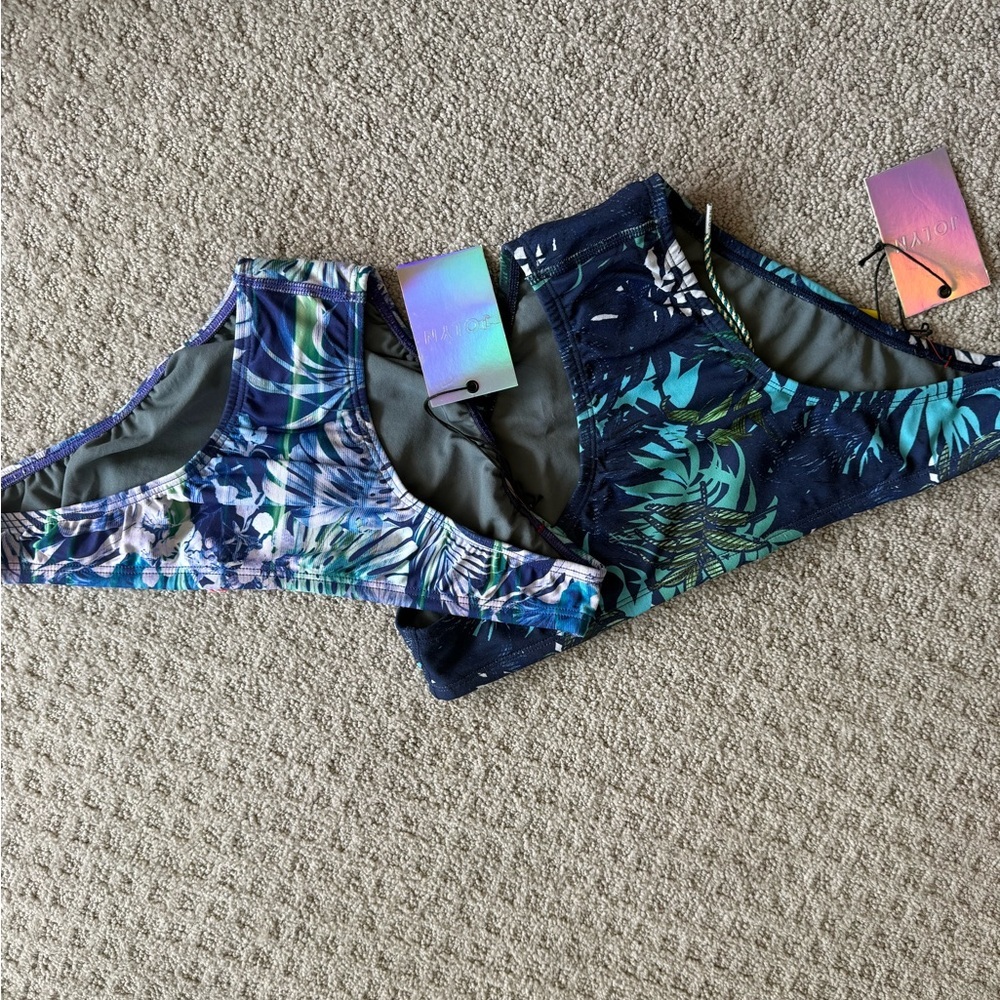 Jolyn Clothing Andy Style Blue and Green Tropical Bikini Bottoms - Picture 5 of 7